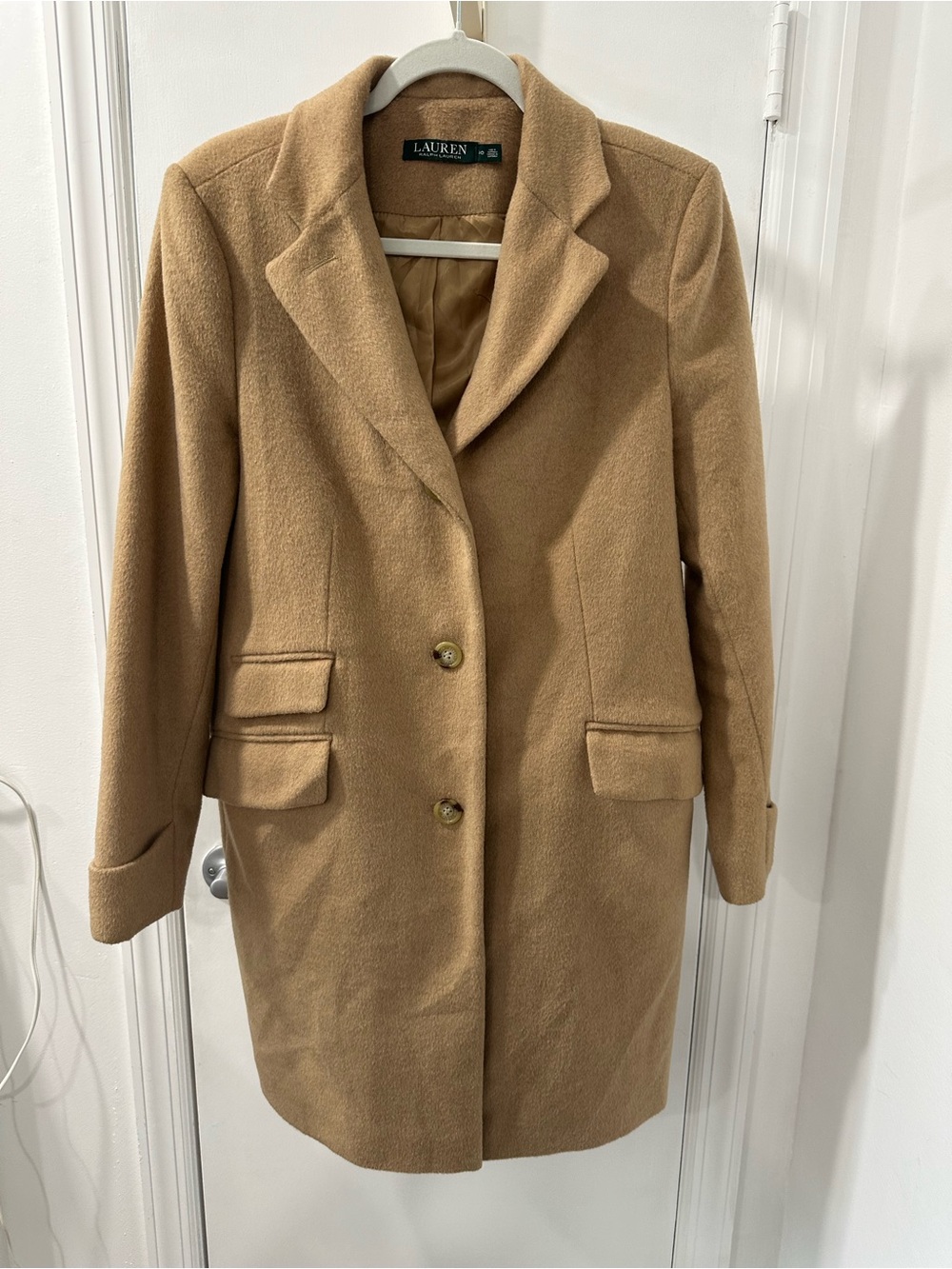 Lauren Ralph Lauren Camel Wool Blend Pea Coat